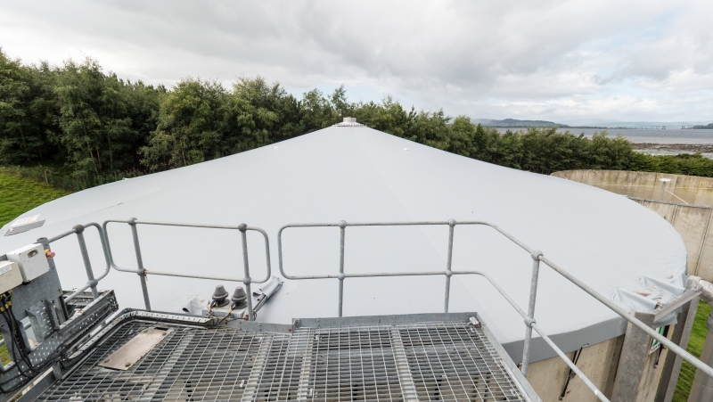 Top View of Roof Cover at Water Treatment Works